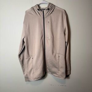 VRST Men's Earl Grey Pockets Pinnacle Fleece‎ Full Zipper Hoodie Size Large